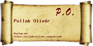 Pollak Olivér névjegykártya